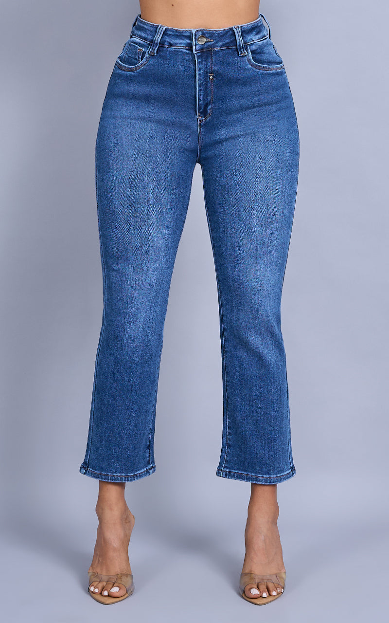 BASIC STRAIGHT CROPPED JEANS