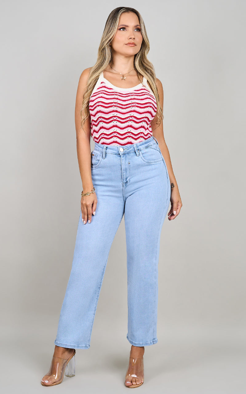 BASIC STRAIGHT CROPPED JEANS