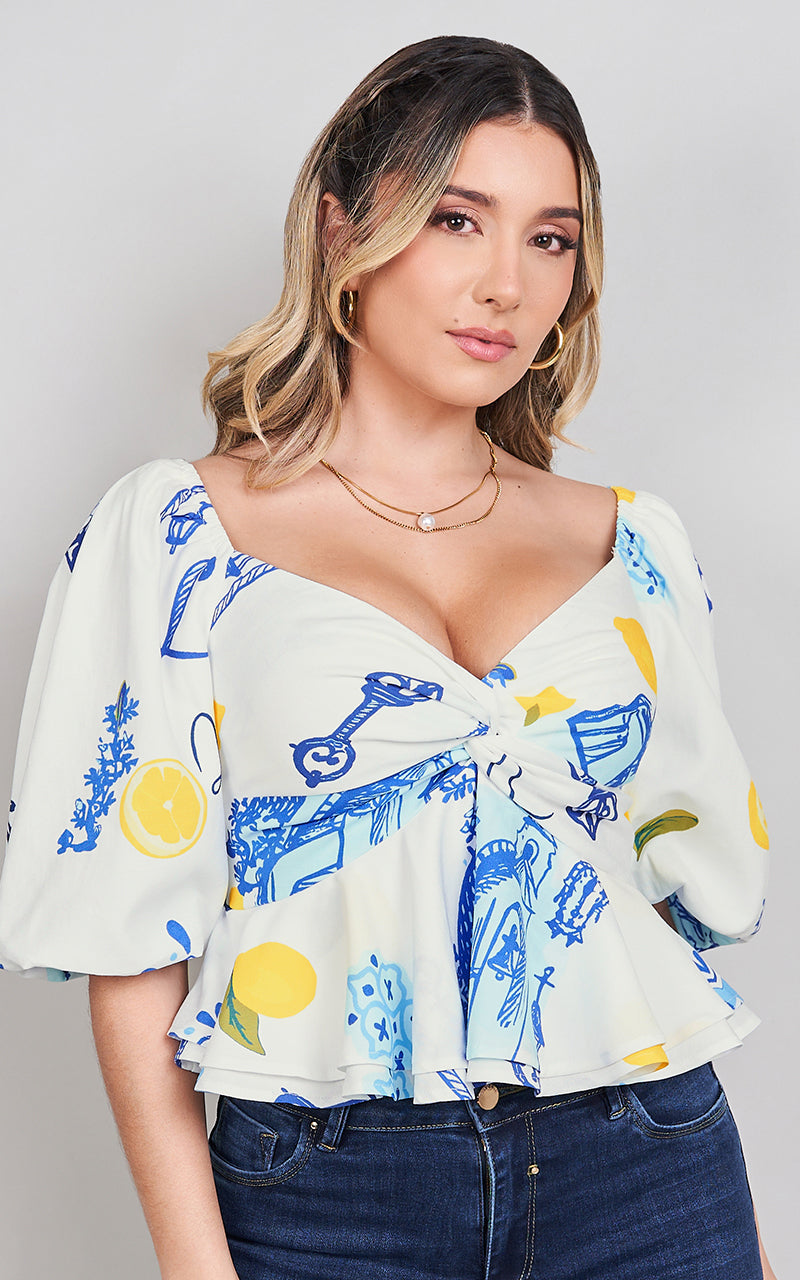 AMALFI LEMON BLOUSE