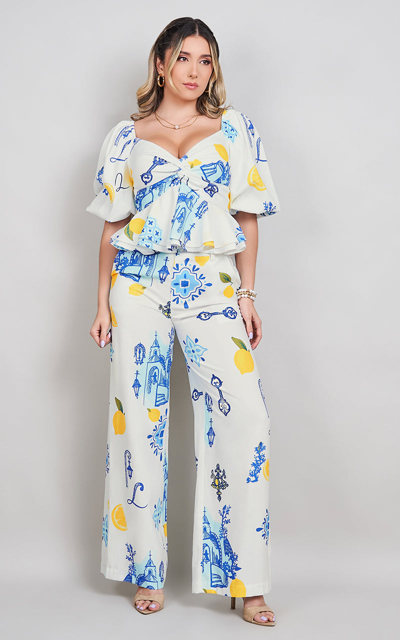 AMALFI LEMON BLOUSE & PANTS