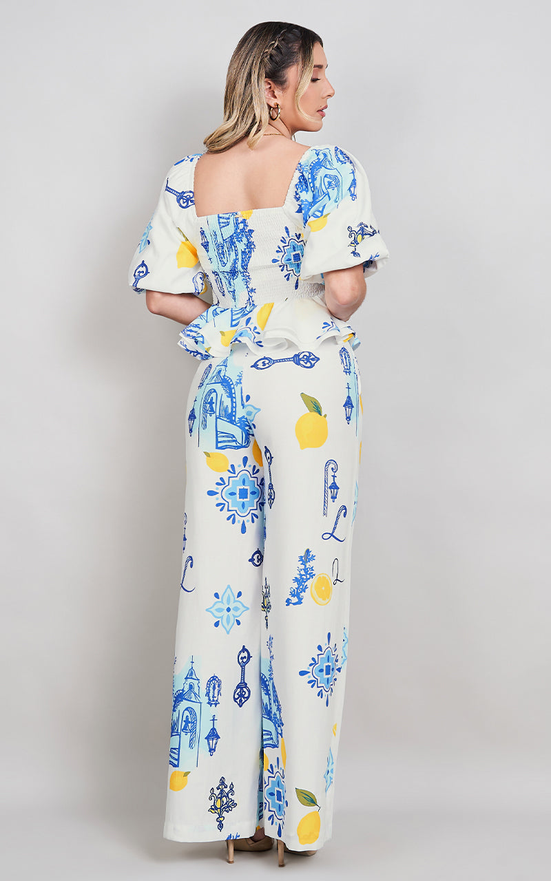AMALFI LEMON BLOUSE & PANTS