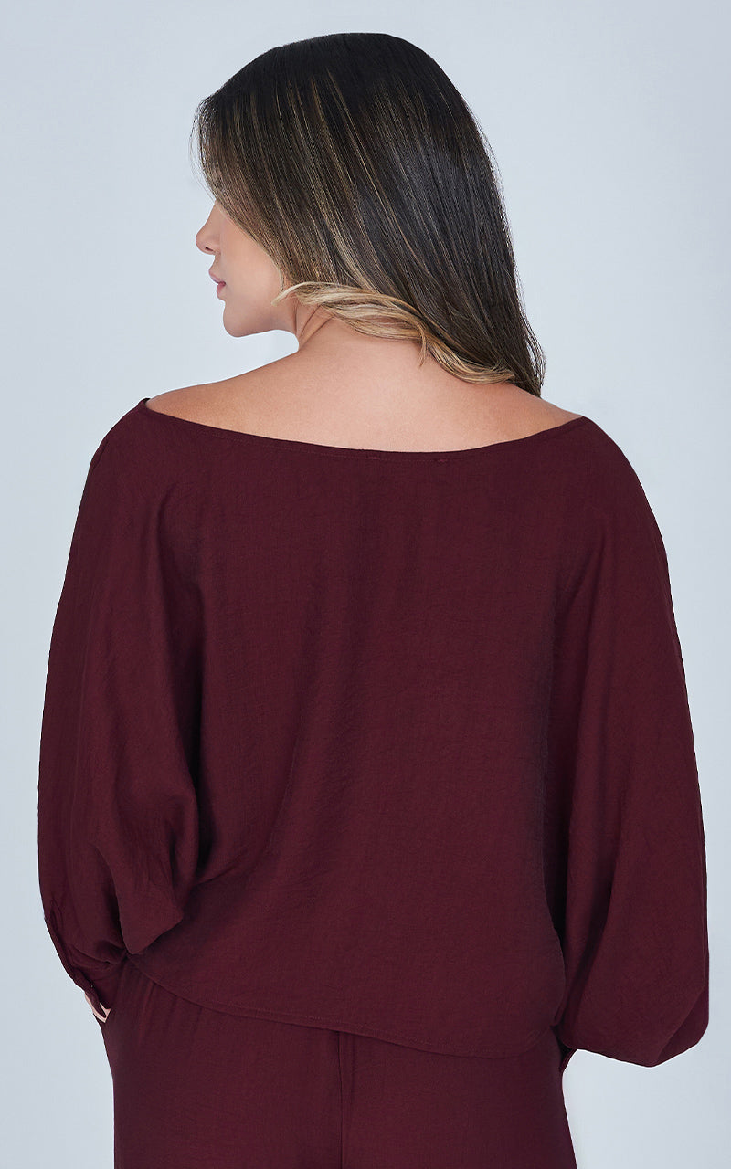 VELVET WINE BLOUSE
