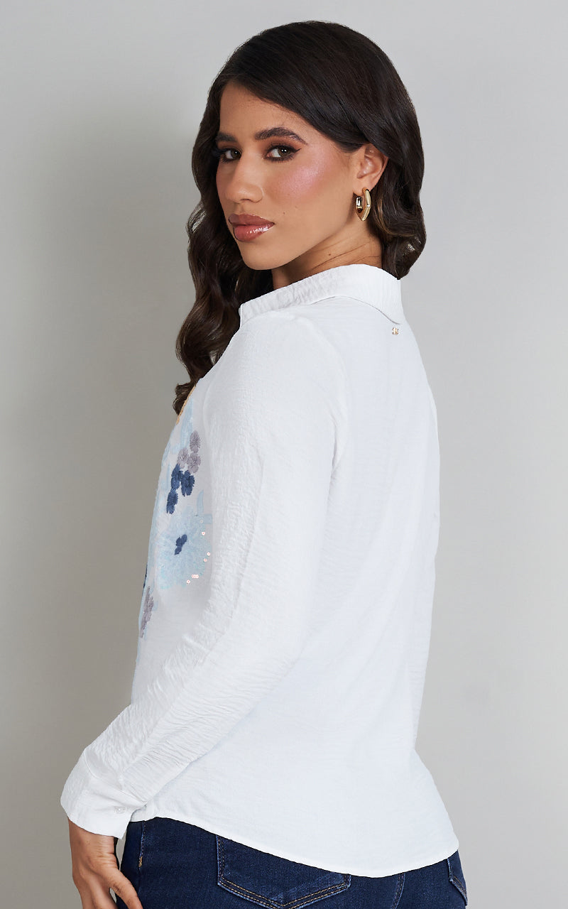 FLORAL SHIMMER SHIRT