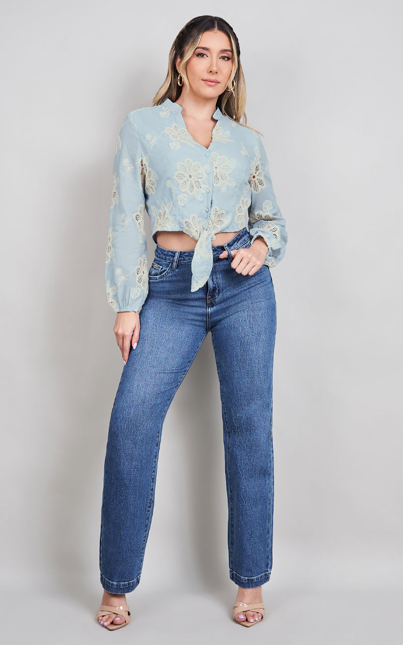 BLUE MEADOW LACE SHIRT