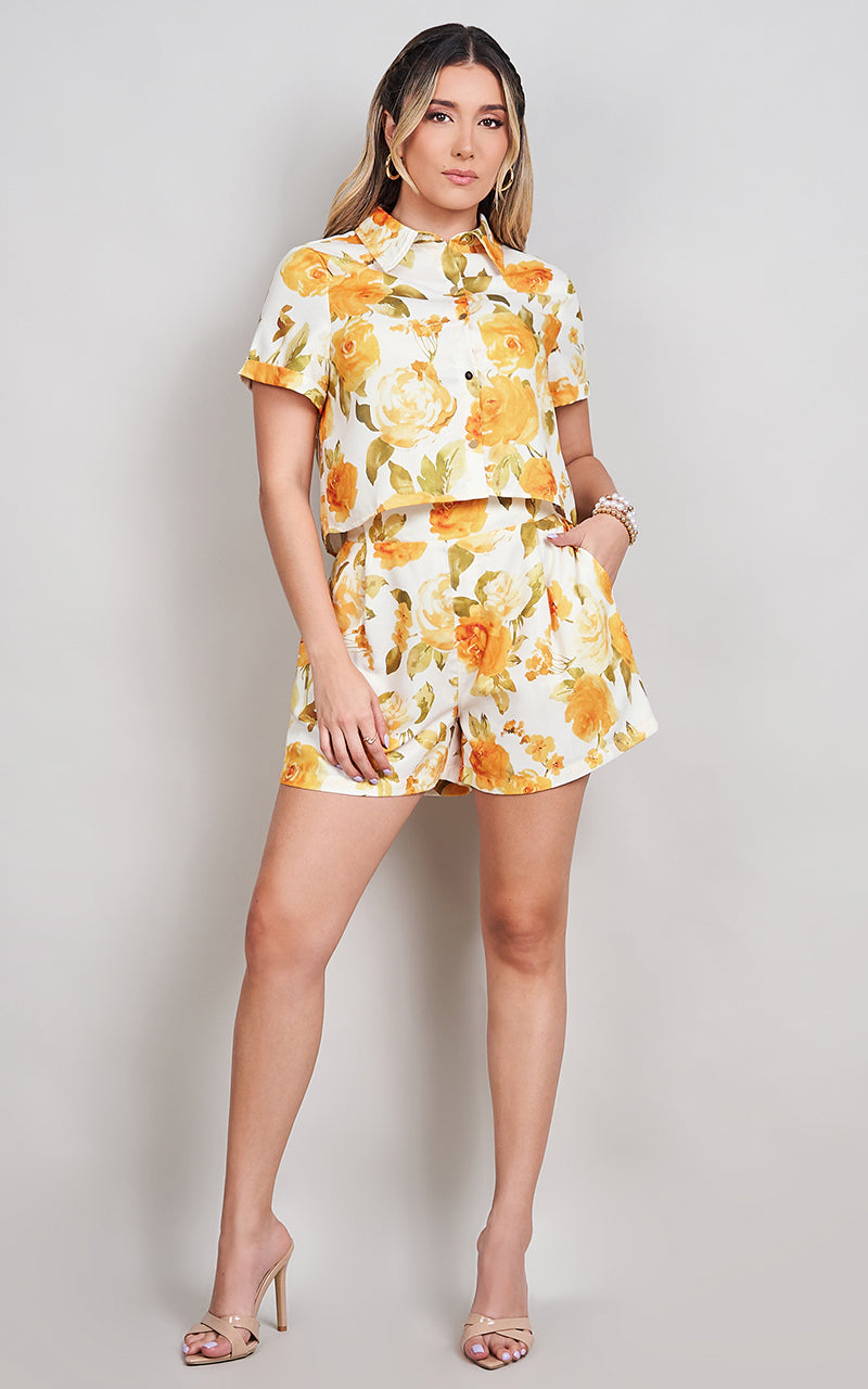 ELEGANCE FLORAL SHIRT & SHORT