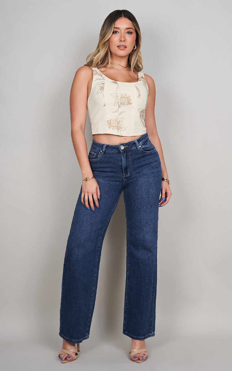 EMBROIDERED SAND TOP