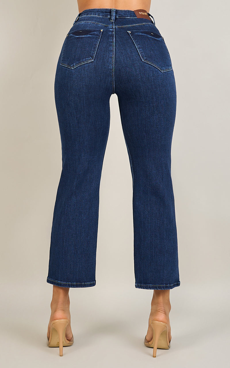 BASIC STRAIGHT  CROPPED JEANS