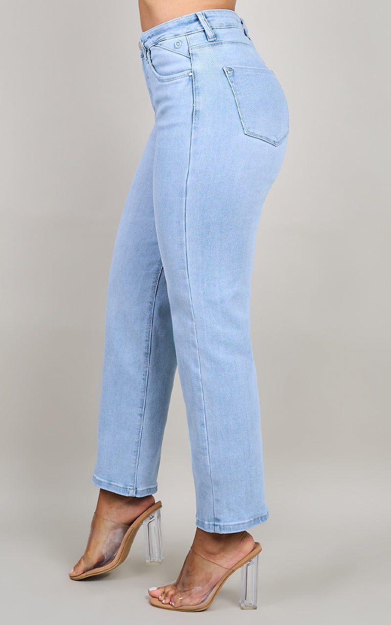 BASIC STRAIGHT  CROPPED JEANS