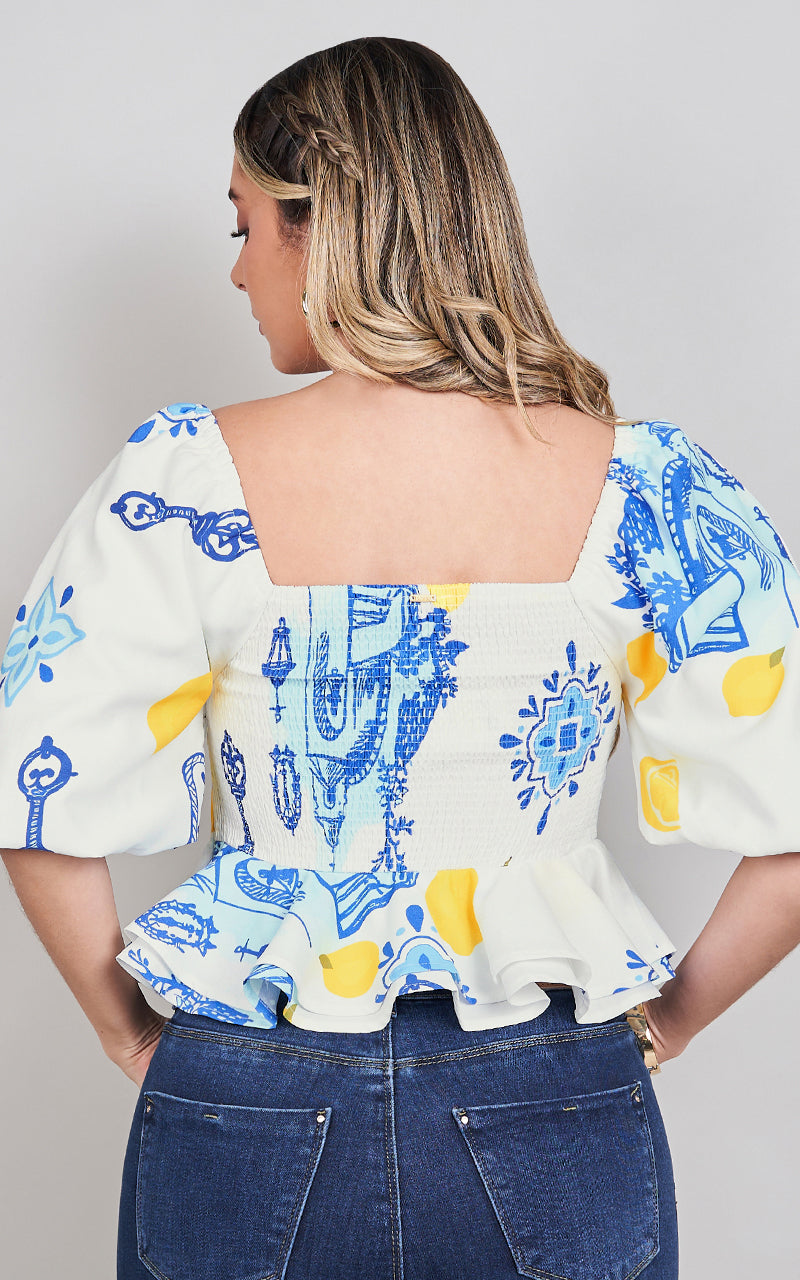 AMALFI LEMON BLOUSE