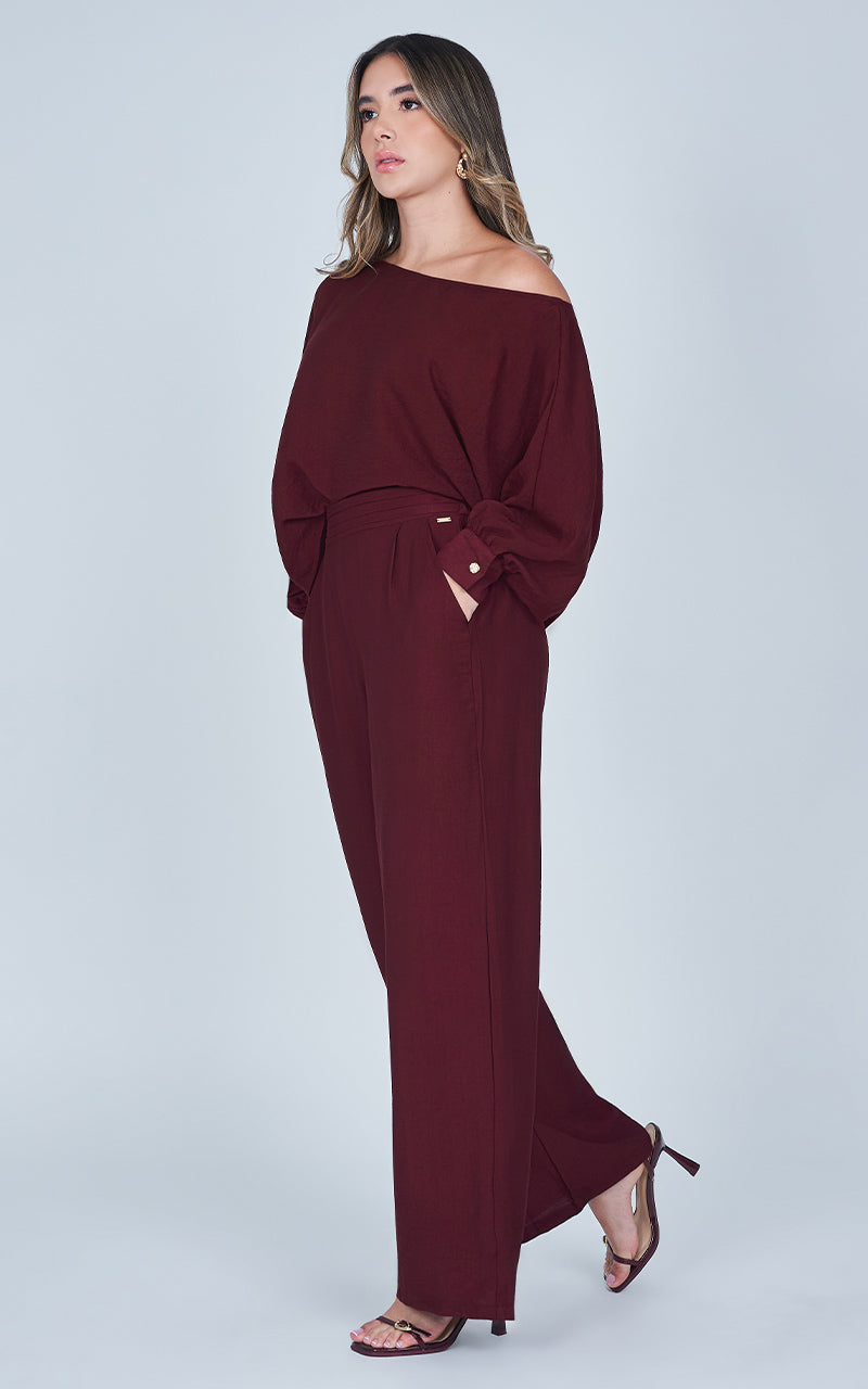 VELVET WINE BLOUSE