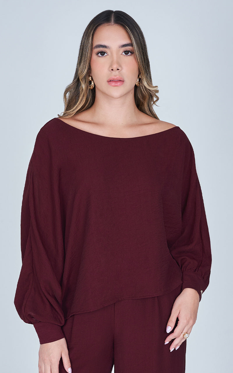 VELVET WINE BLOUSE