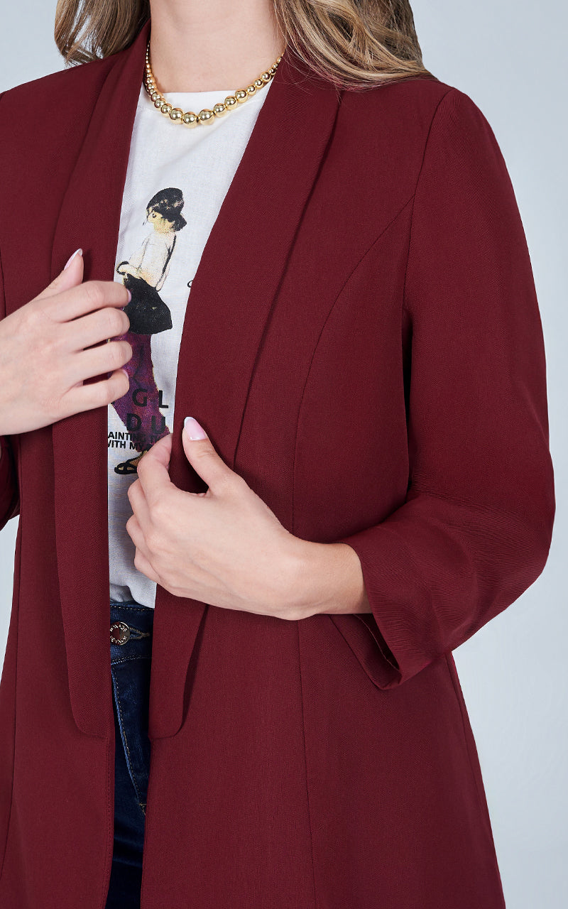 VELVET WINE BLAZER
