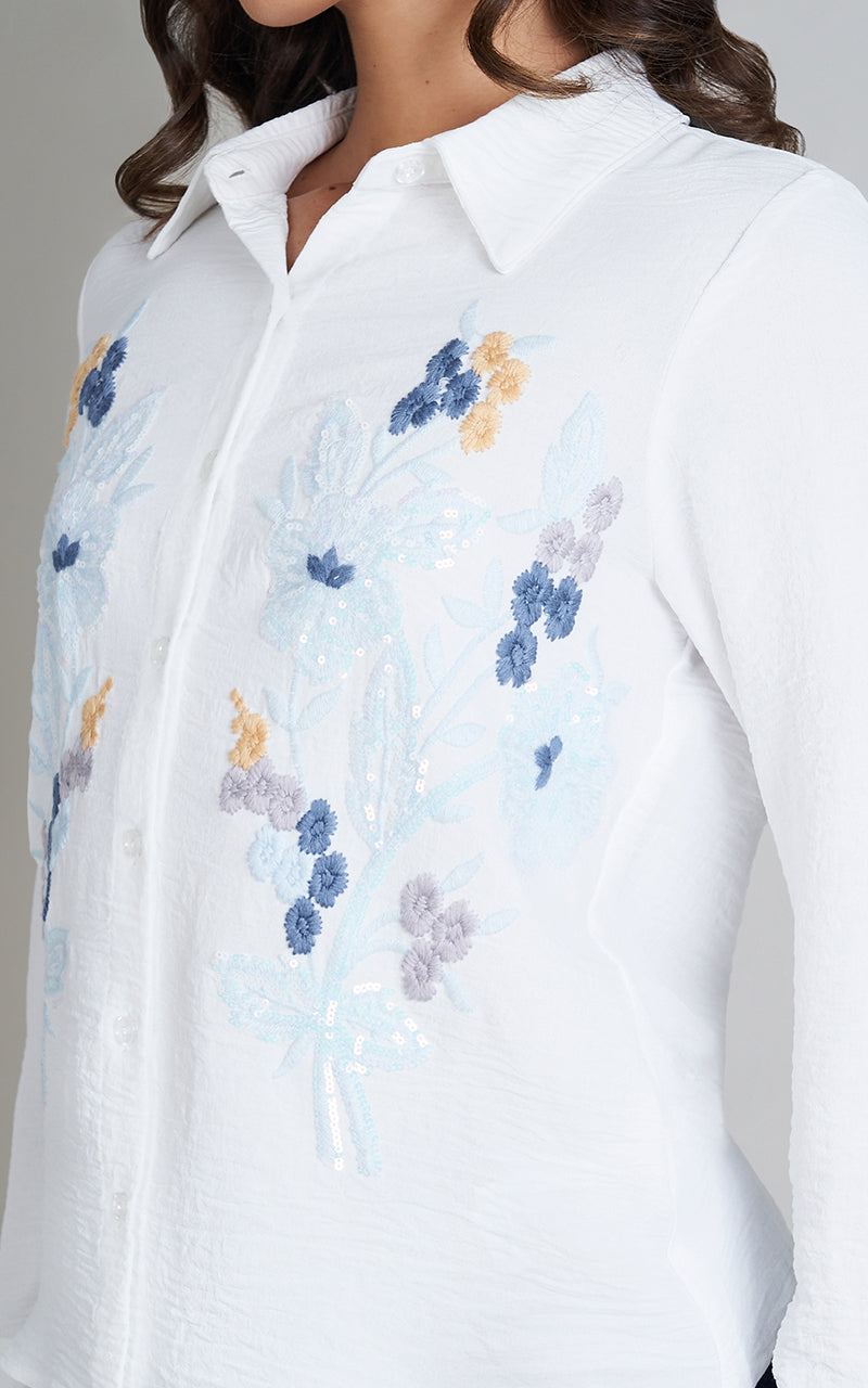 FLORAL SHIMMER SHIRT