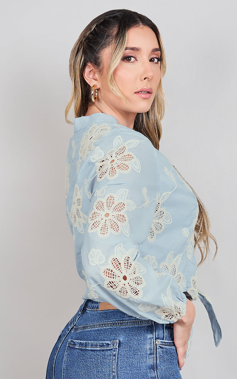 BLUE MEADOW LACE SHIRT