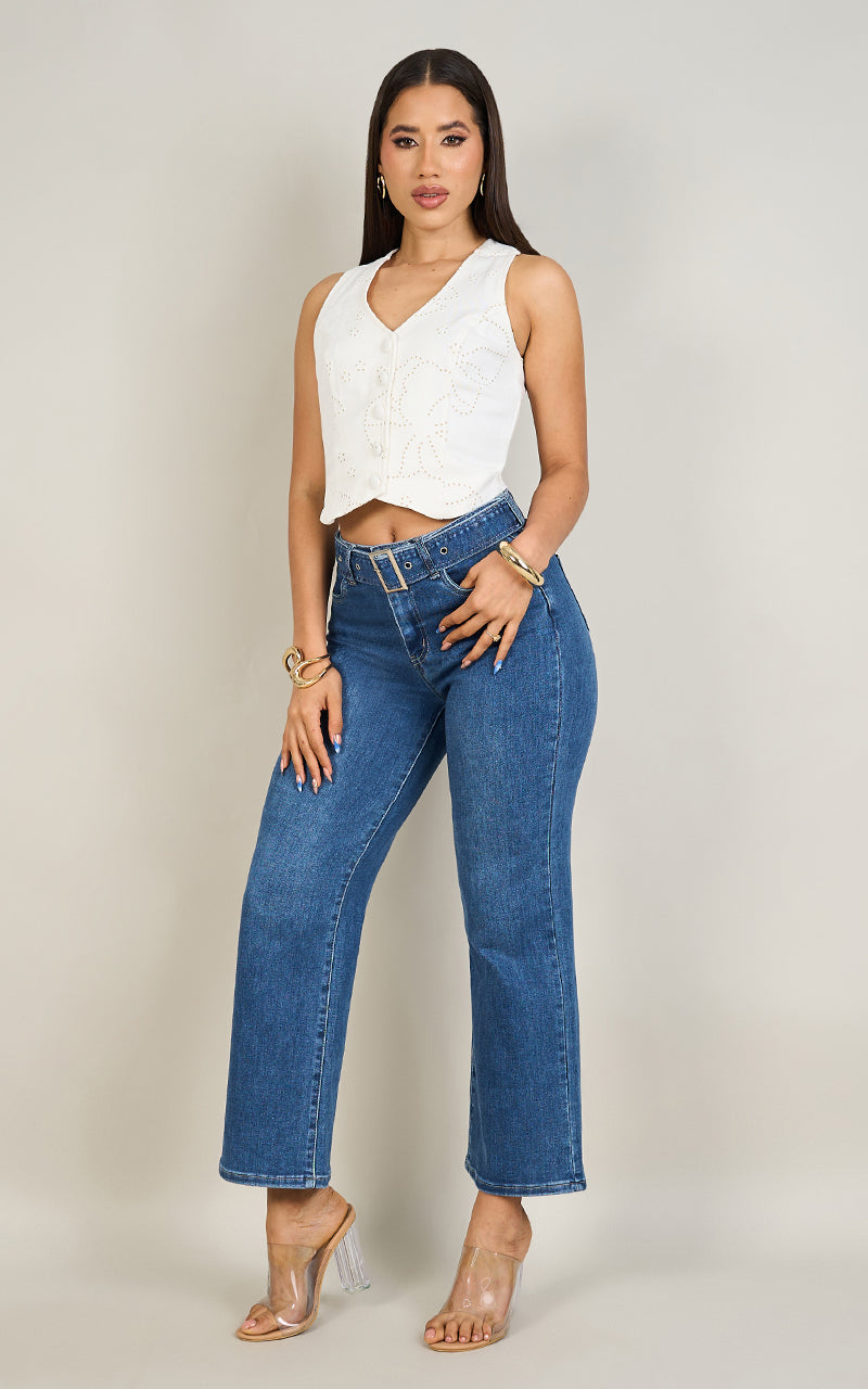 WHITE PEARL EYELET VEST