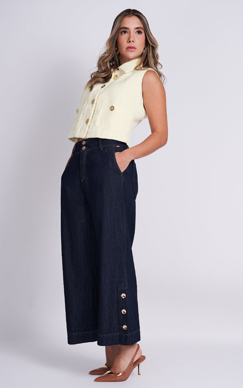 MAGDALENE VEST & MYLIE DENIM PANTS