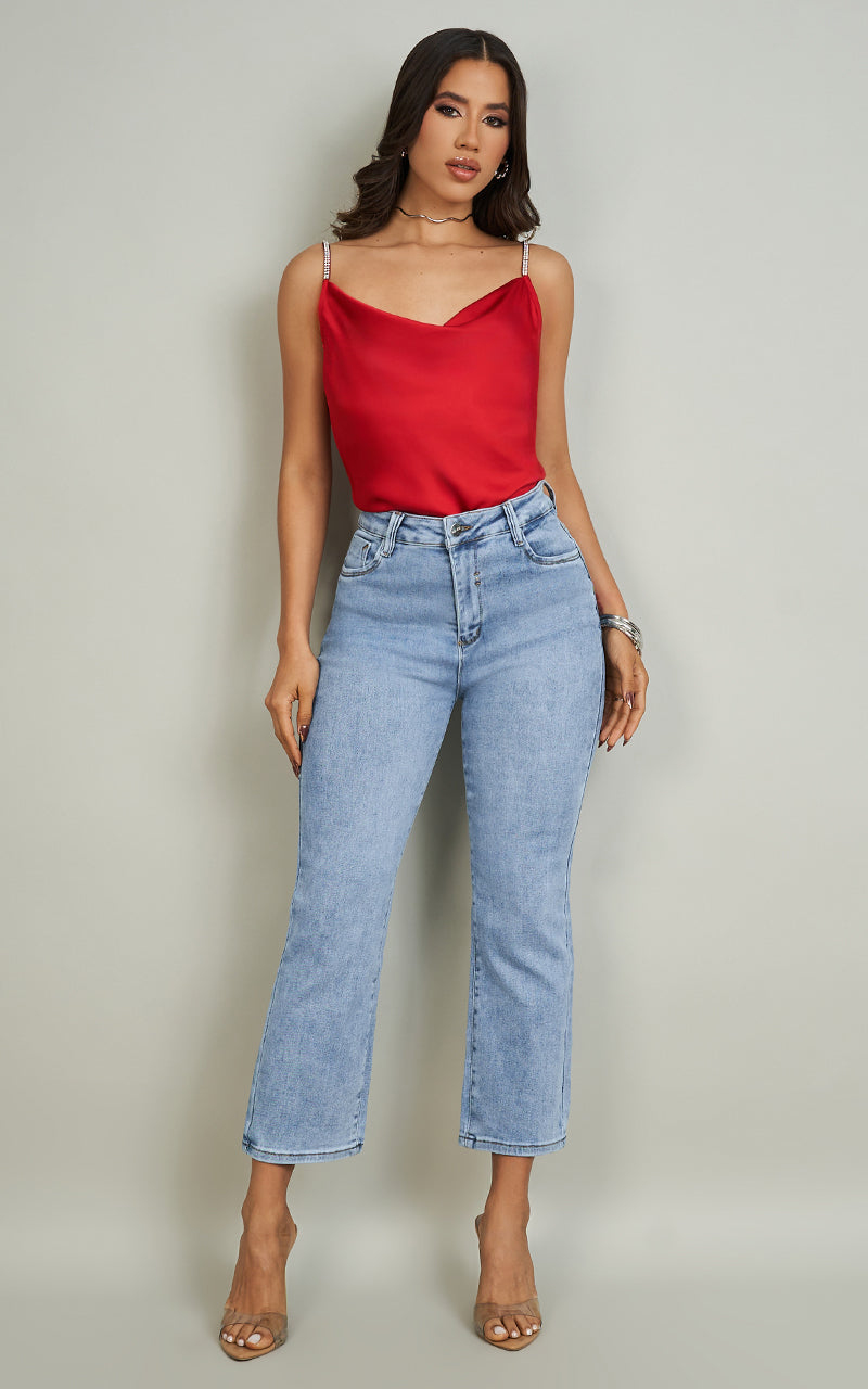 BASIC STRAIGHT CROPPED JEANS