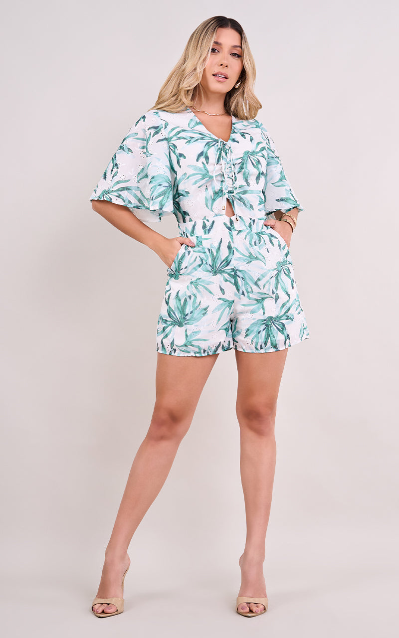 TROPICAL VIBES SHORTS JUMPSUIT