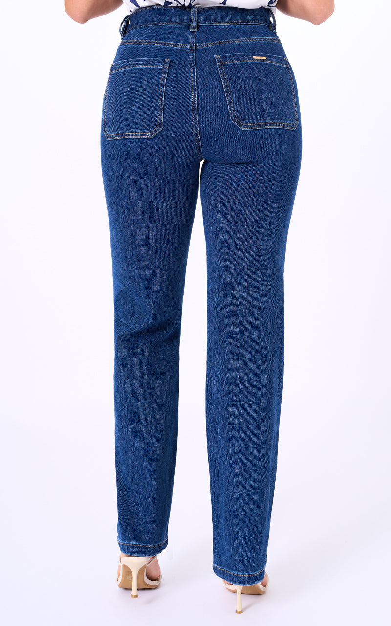 JEANS STRAIGHT TIRO ALTO