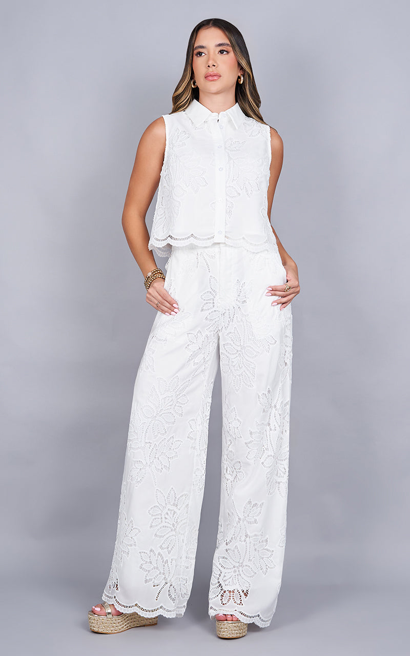 WHITE DAHLIA TOP & PANTS