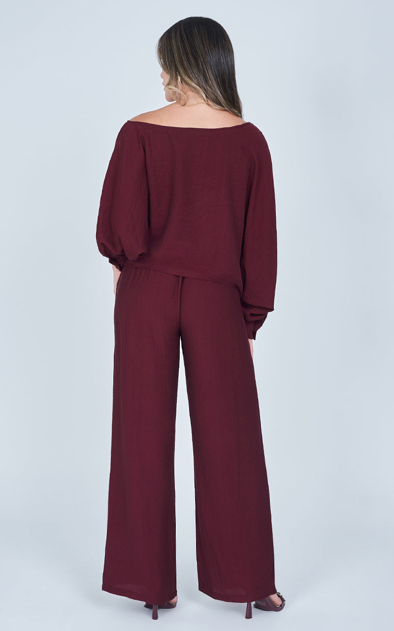 VELVET WINE PANTS