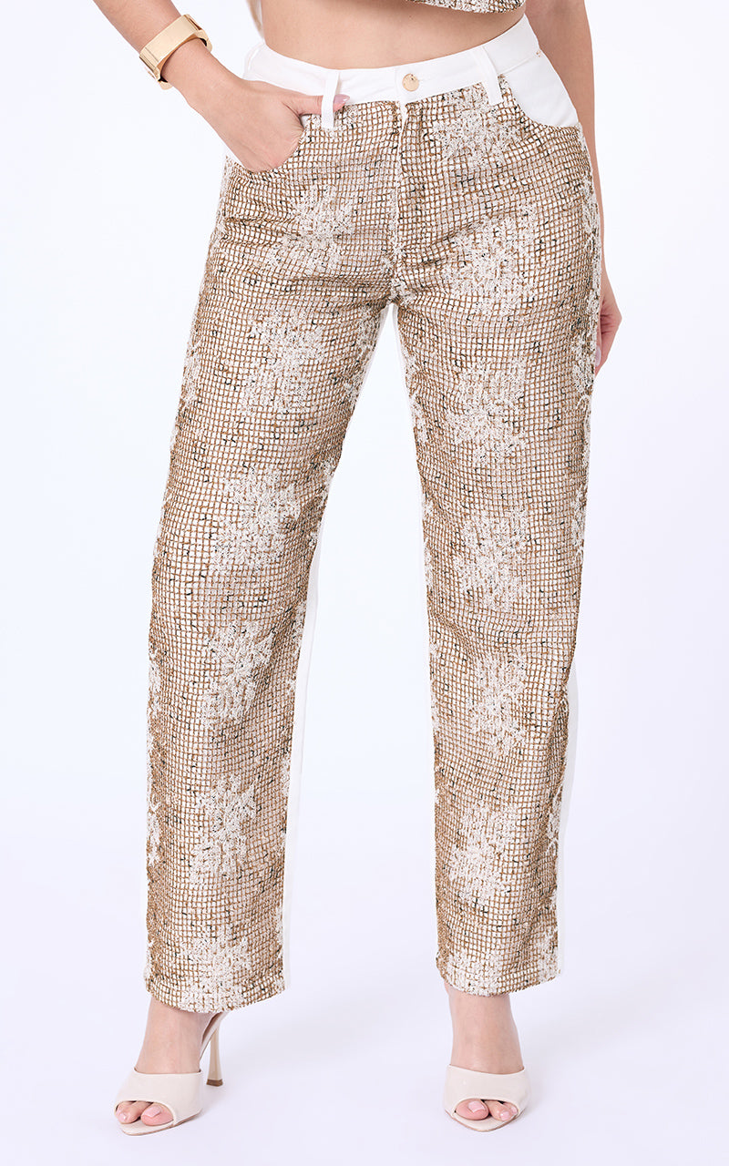 CONJUNTO CHALECO Y PANTALÓN DENIM TEJIDO