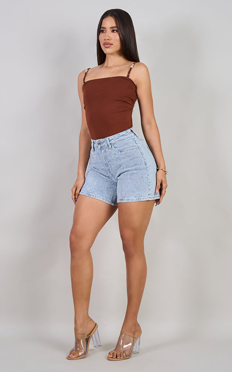 TROPICAL DENIM SHORT